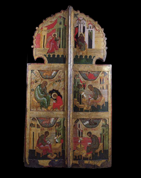 Sanctuary Gates: <b>A Magnificent Pair of Sanctuary Gates or Royal Doors, Moscow, circa 1600,</b>    <i>175 by 96cm.</i>
