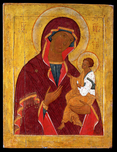 The Georgian Mother of God: A Fine Icon of the Georgian Mother of God, Moscow, late 15th century,      <i>69.5 by 53.5cm</i>